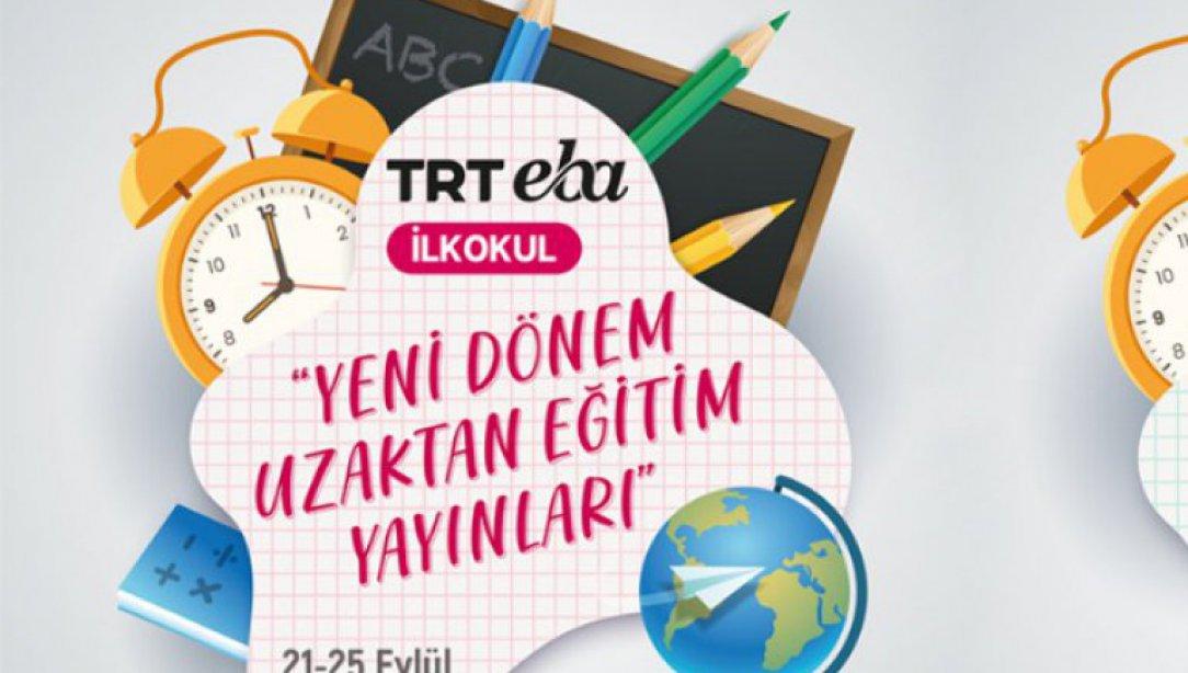 TRT EBA TV 21-25 EYLÜL DERS PROGRAMI